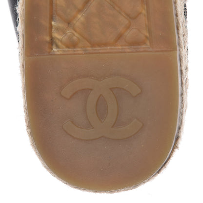 Chanel Lambskin CC Espadrilles 37 Black 10 of 12