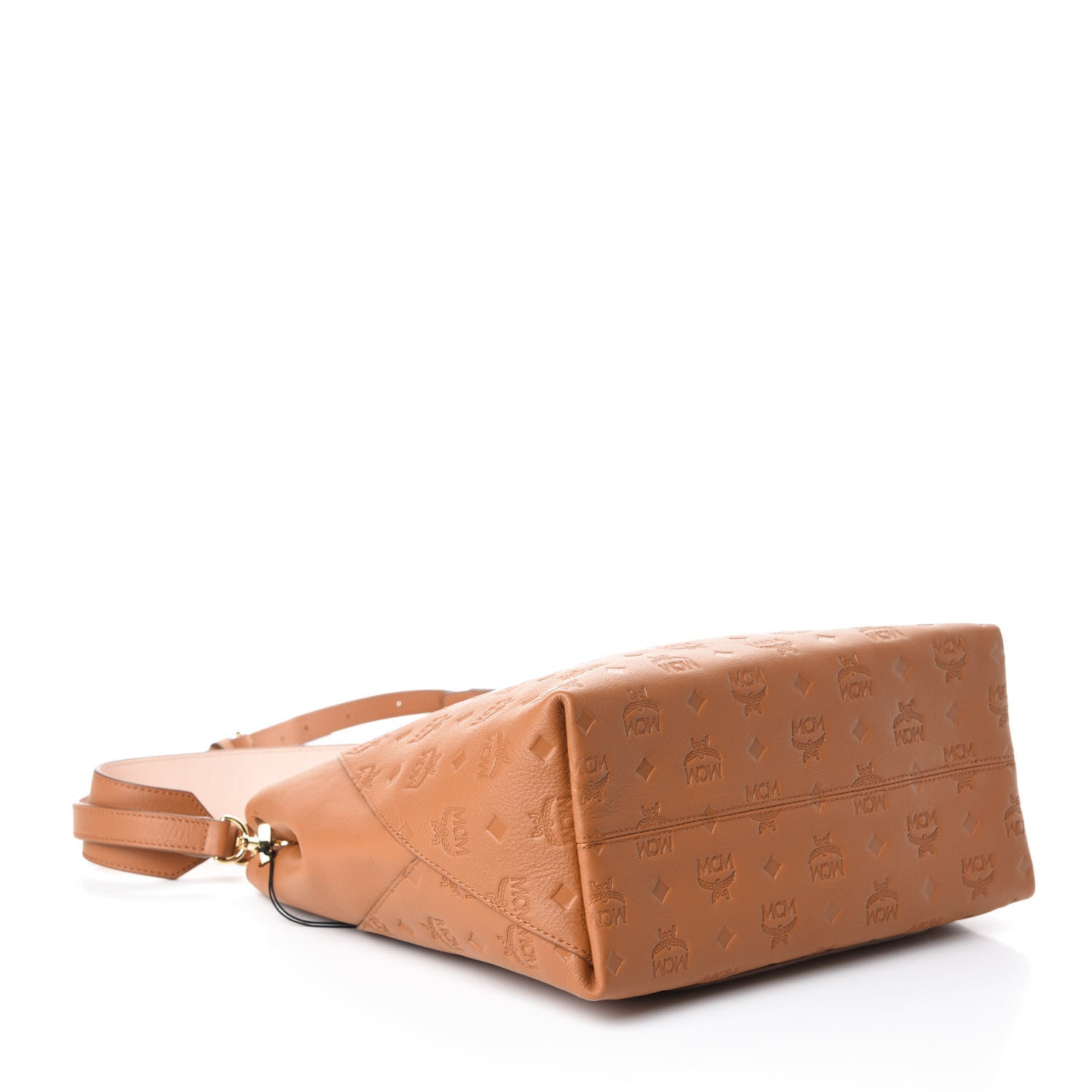 MCM Calfskin Ottomar Monogram Medium Klara Hobo Cognac 4 of 9