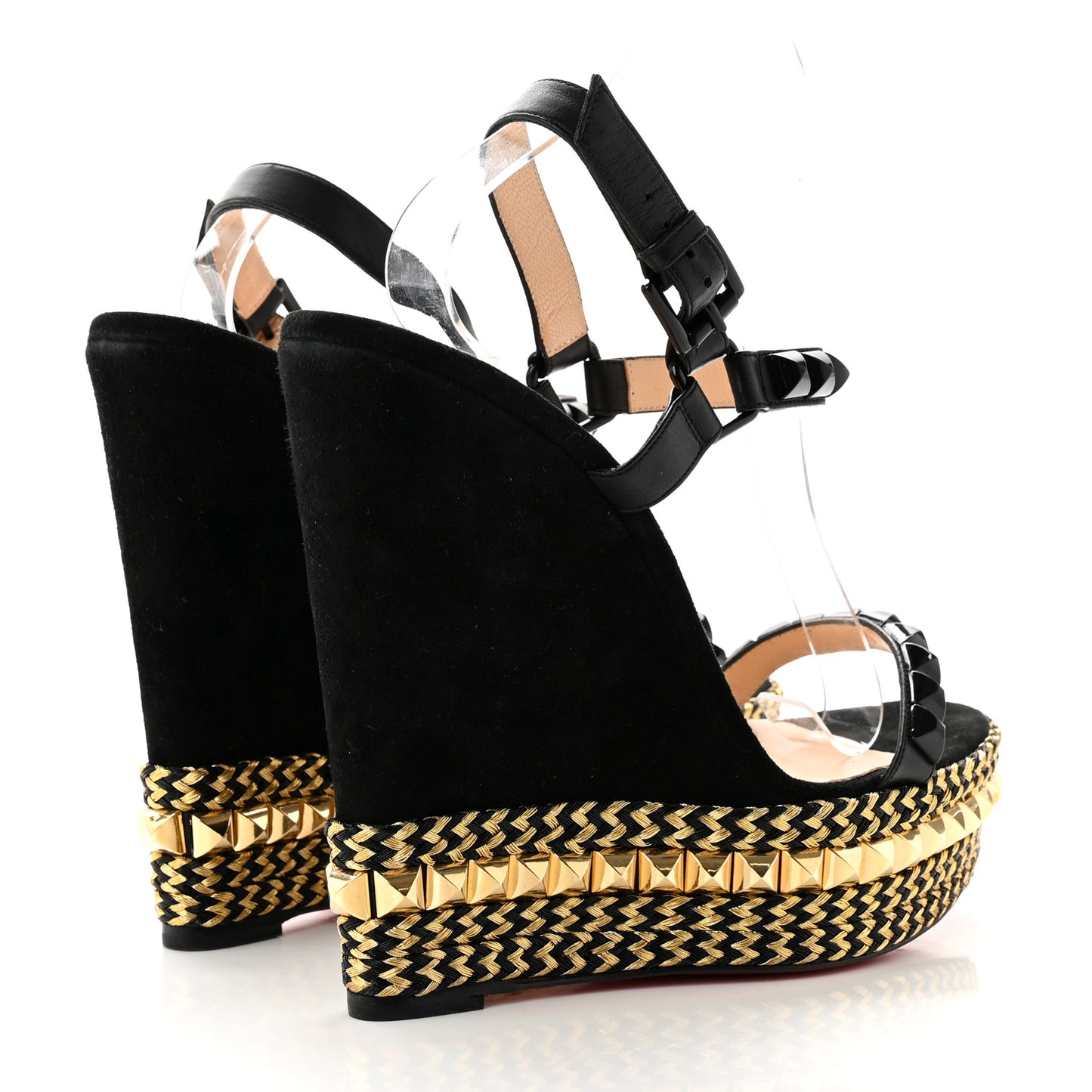 Calfskin Suede Cataclou 140 Wedge Sandals 41 Black