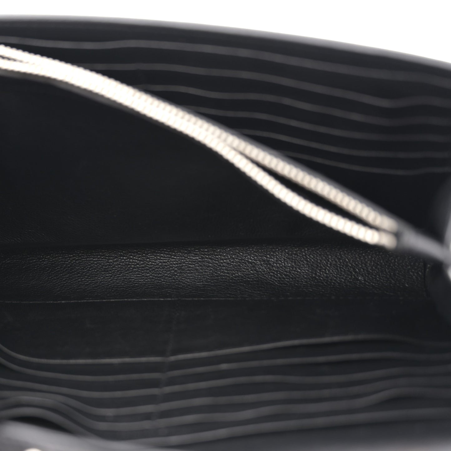 Crocodile Embossed Calfskin Monogram Chain Wallet Black