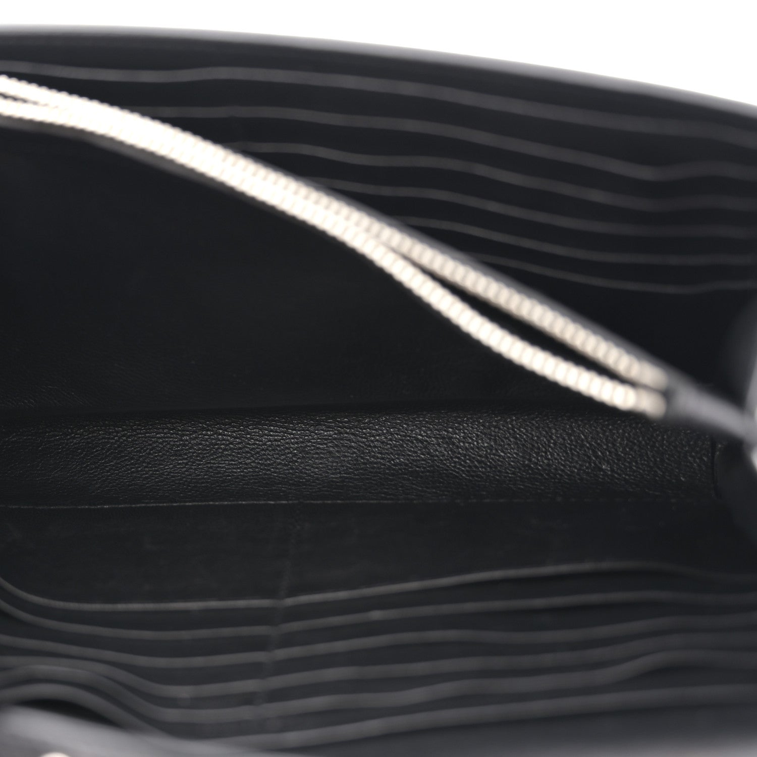 Saint Laurent Crocodile Embossed Calfskin Monogram Chain Wallet Black 5 of 12