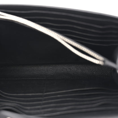 Saint Laurent Crocodile Embossed Calfskin Monogram Chain Wallet Black 5 of 12