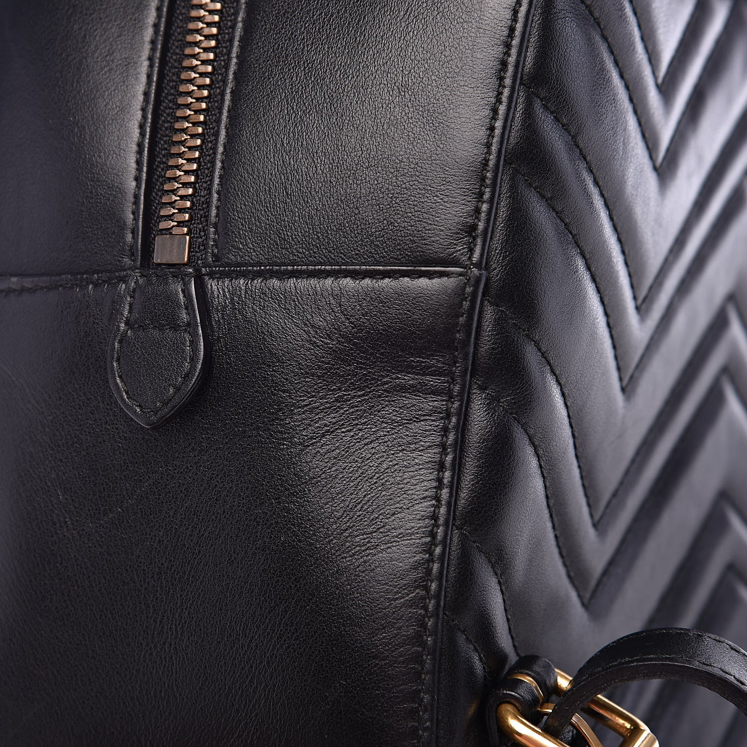 Gucci Calfskin Matelasse GG Marmont Dome Backpack Black 11 of 16