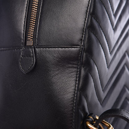 Gucci Calfskin Matelasse GG Marmont Dome Backpack Black 11 of 16