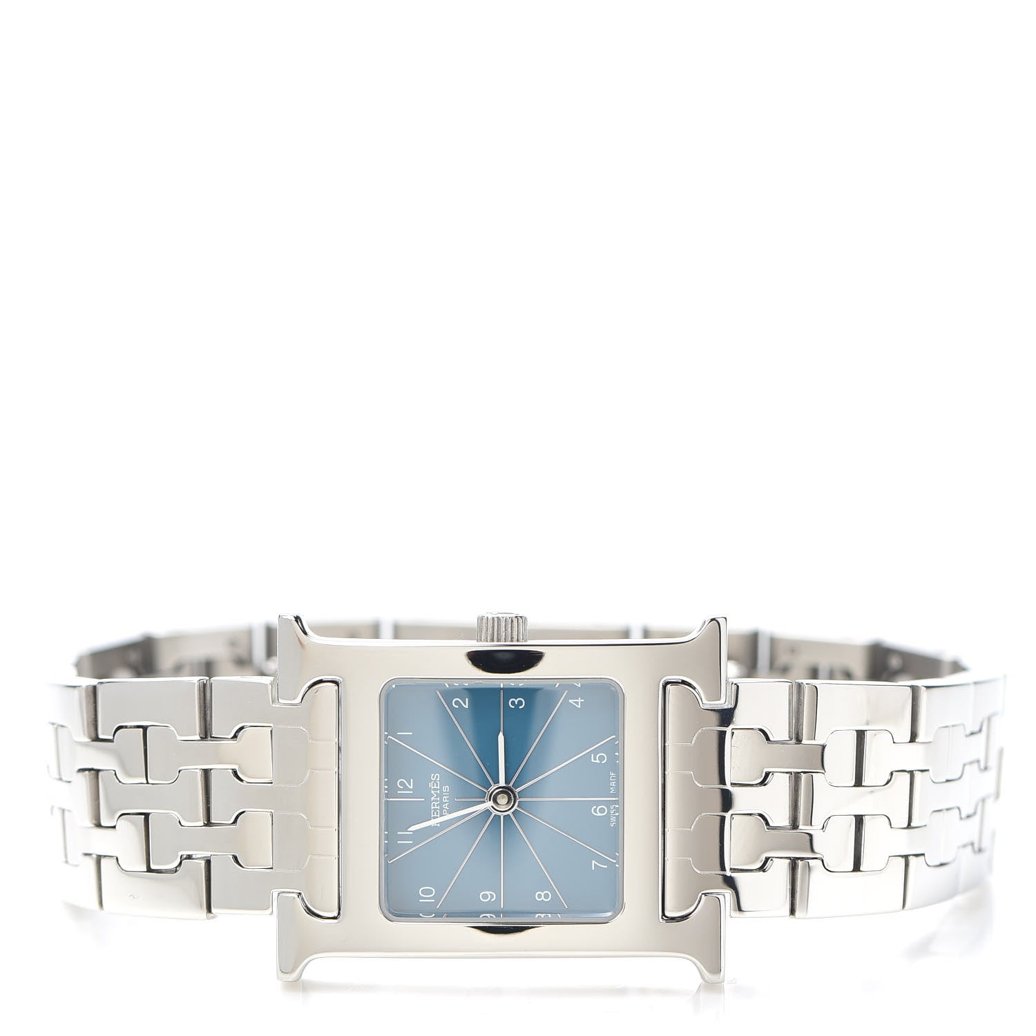 Hermes Stainless Steel 21mm Heure H Hour Quartz Watch Blue 2 of 6