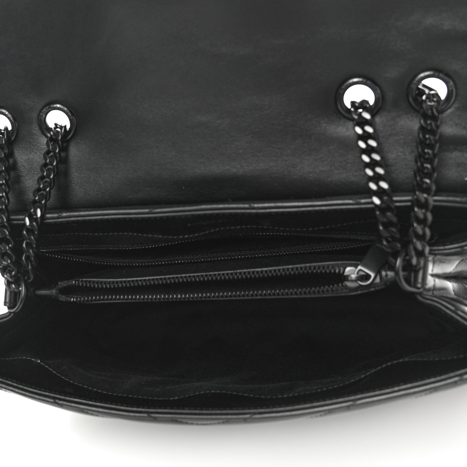 Saint Laurent Calfskin Y Quilted Monogram Medium Loulou Chain Satchel Black 5 of 10