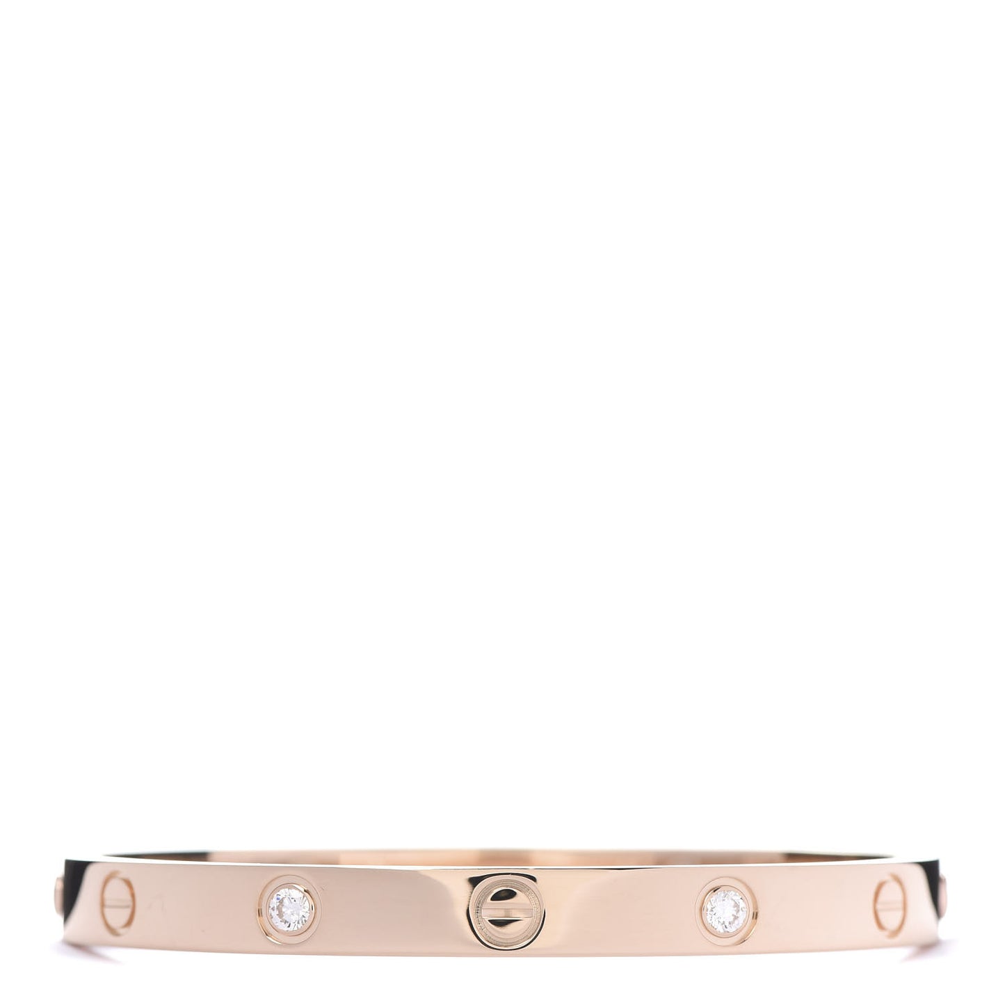 18K Pink Gold 4 Diamond LOVE Bracelet 17