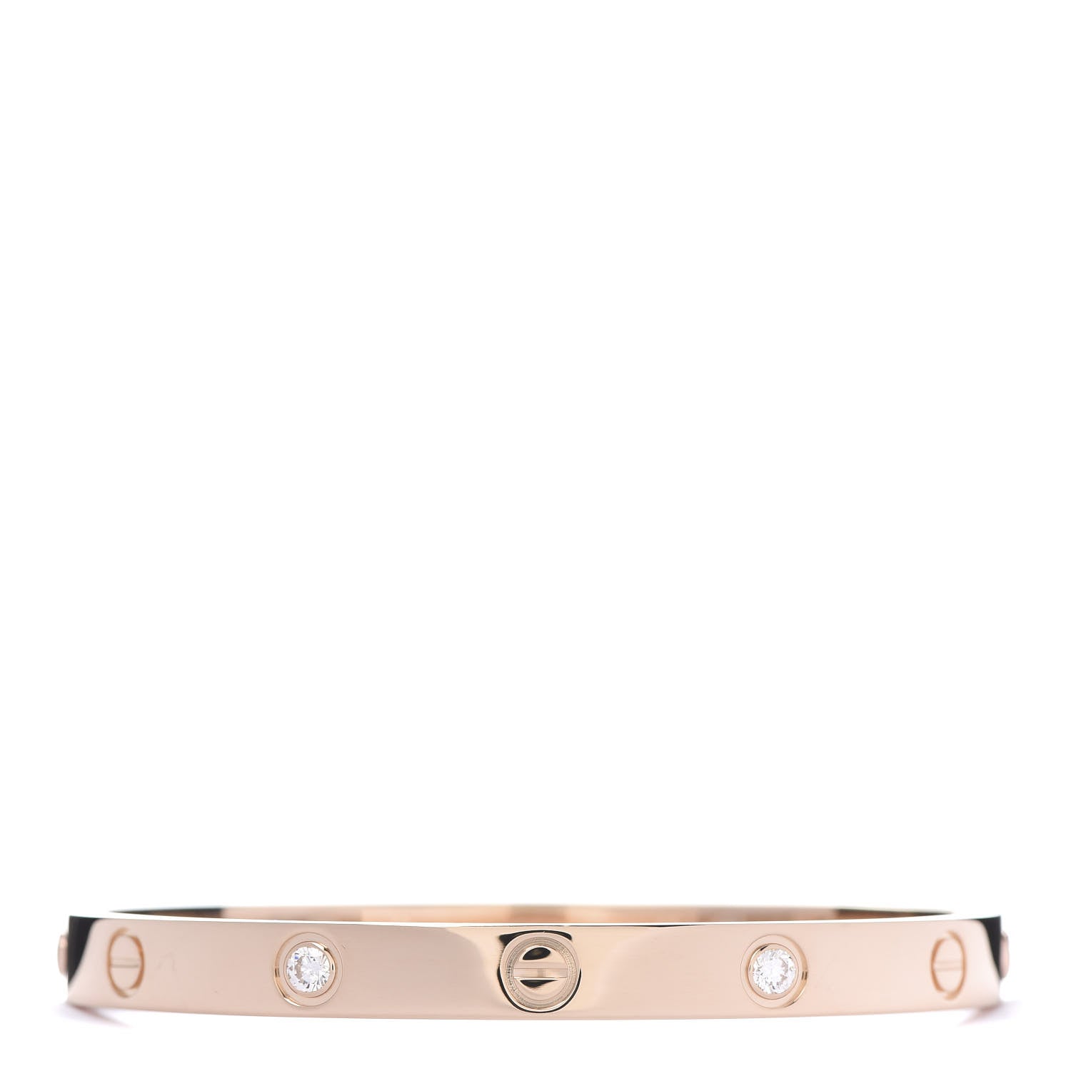 Cartier 18K Pink Gold 4 Diamond LOVE Bracelet 17 1 of 6