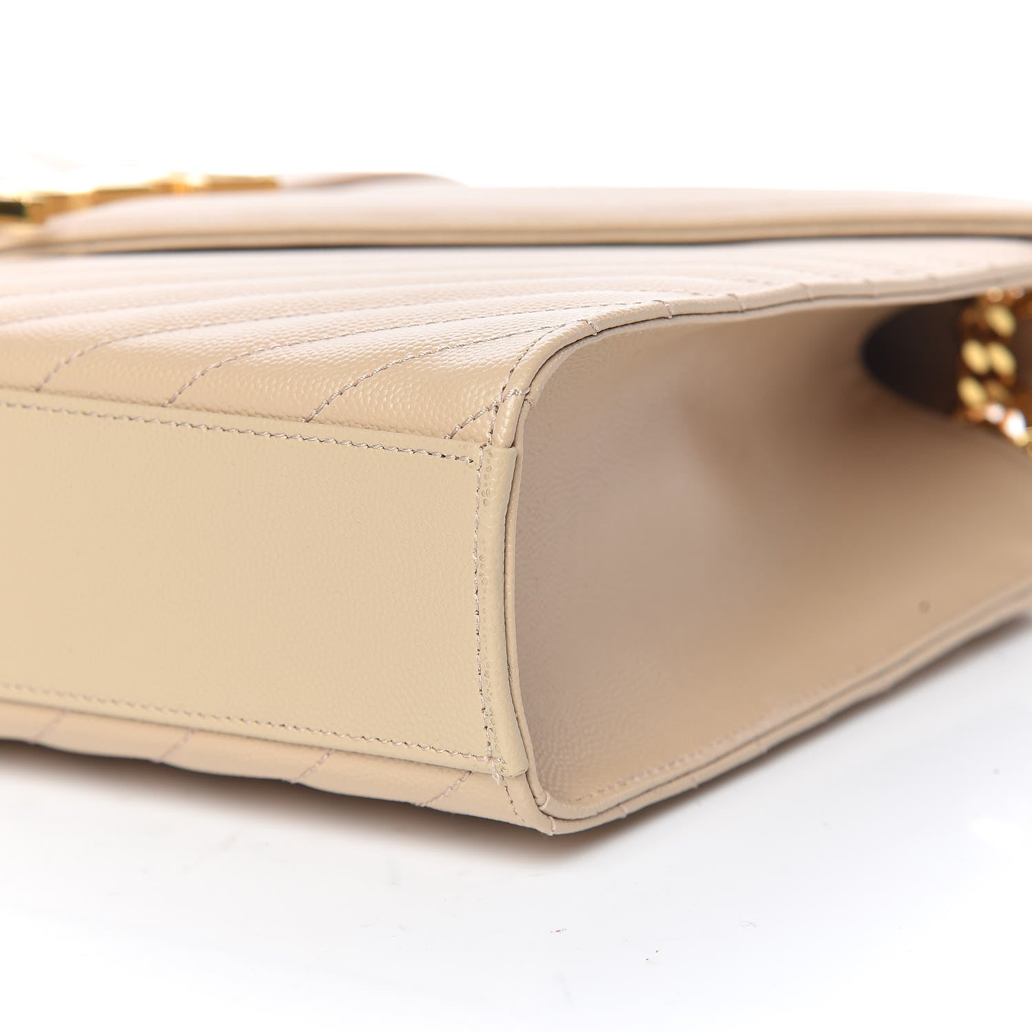 Saint Laurent Grain De Poudre Matelasse Chevron Large Monogram Satchel Nude Powder 6 of 9