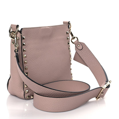 Valentino Garavani Pebbled Calfskin Mini Rockstud Flip-Lock Messenger Bag Poudre 3 of 9