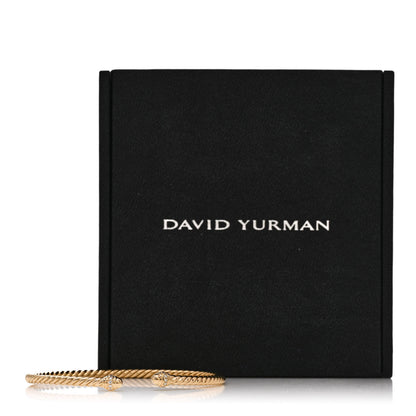 David Yurman 18K Yellow Gold Diamond 3mm Cablespira Bracelet 4 of 4