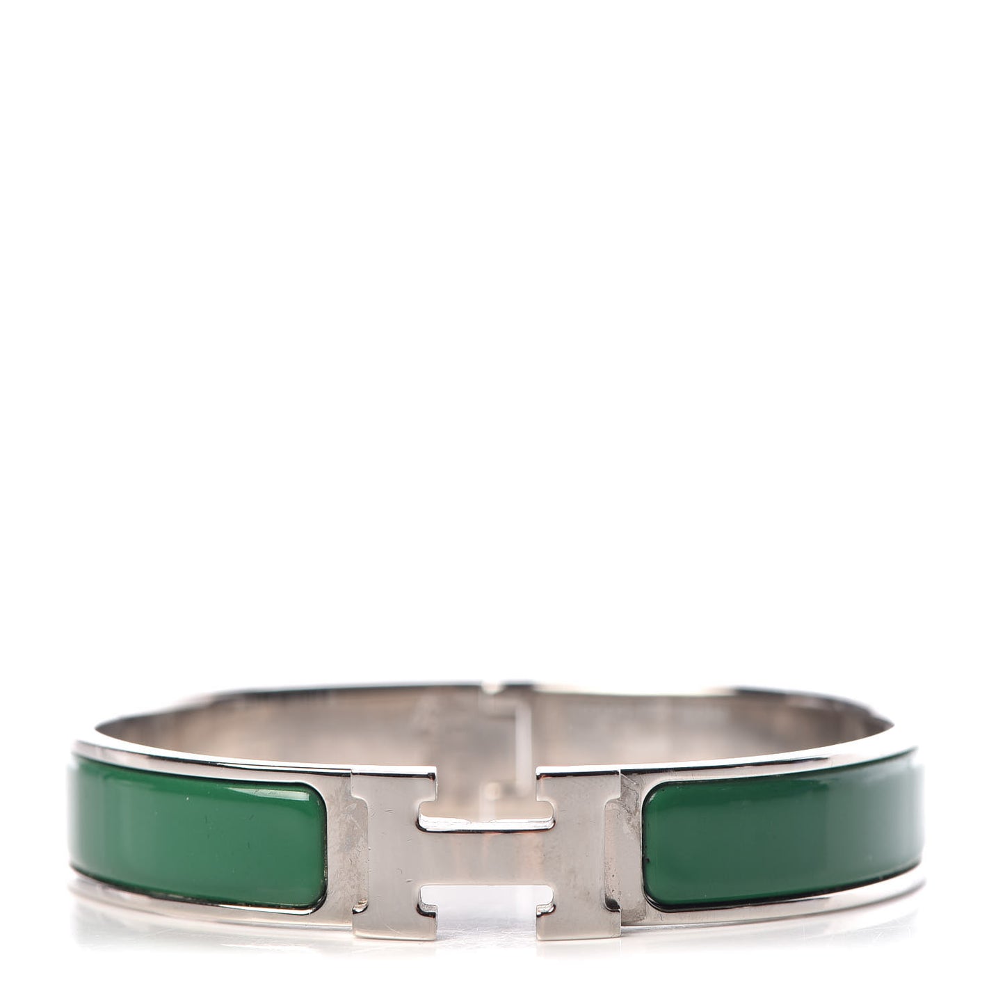 Enamel Narrow Clic Clac H Bracelet GM Vert Sapin