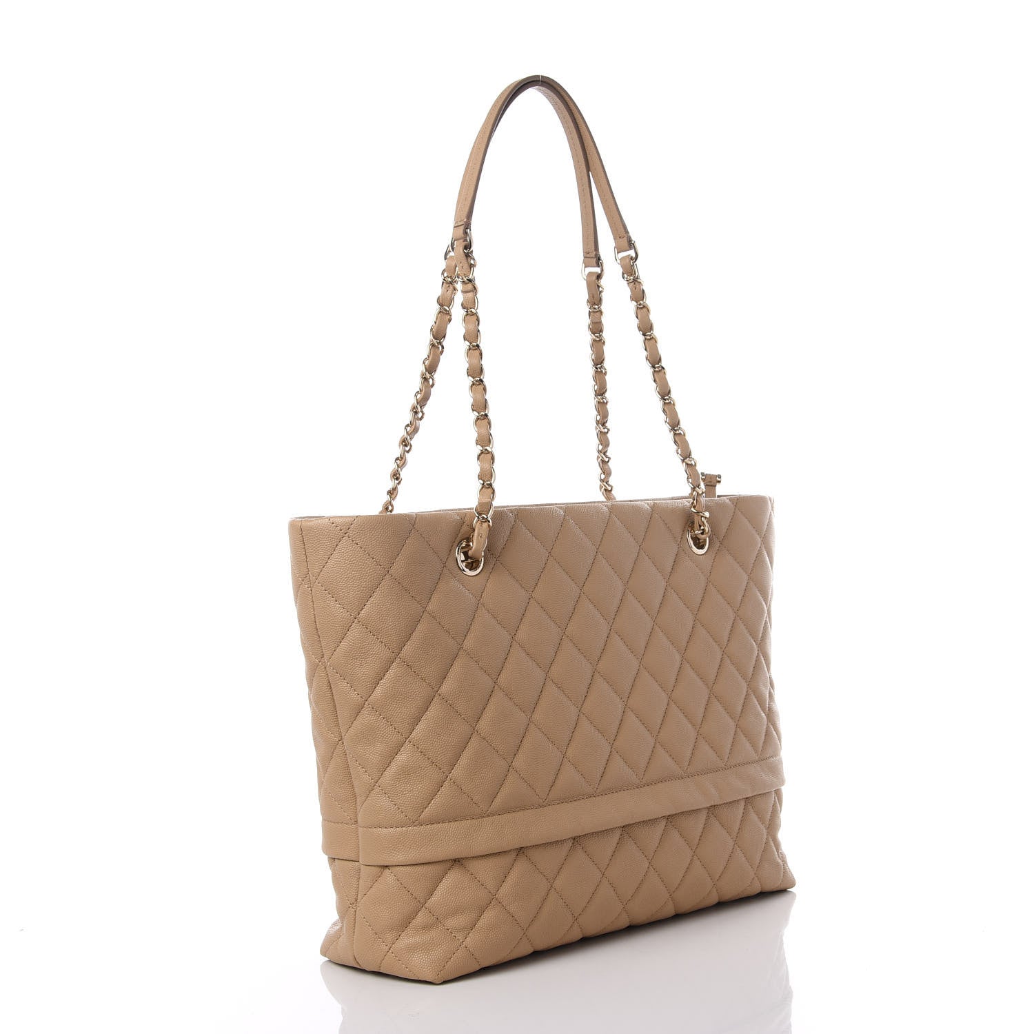 Chanel Caviar Quilted Rolled Up Tote Beige 2 of 8