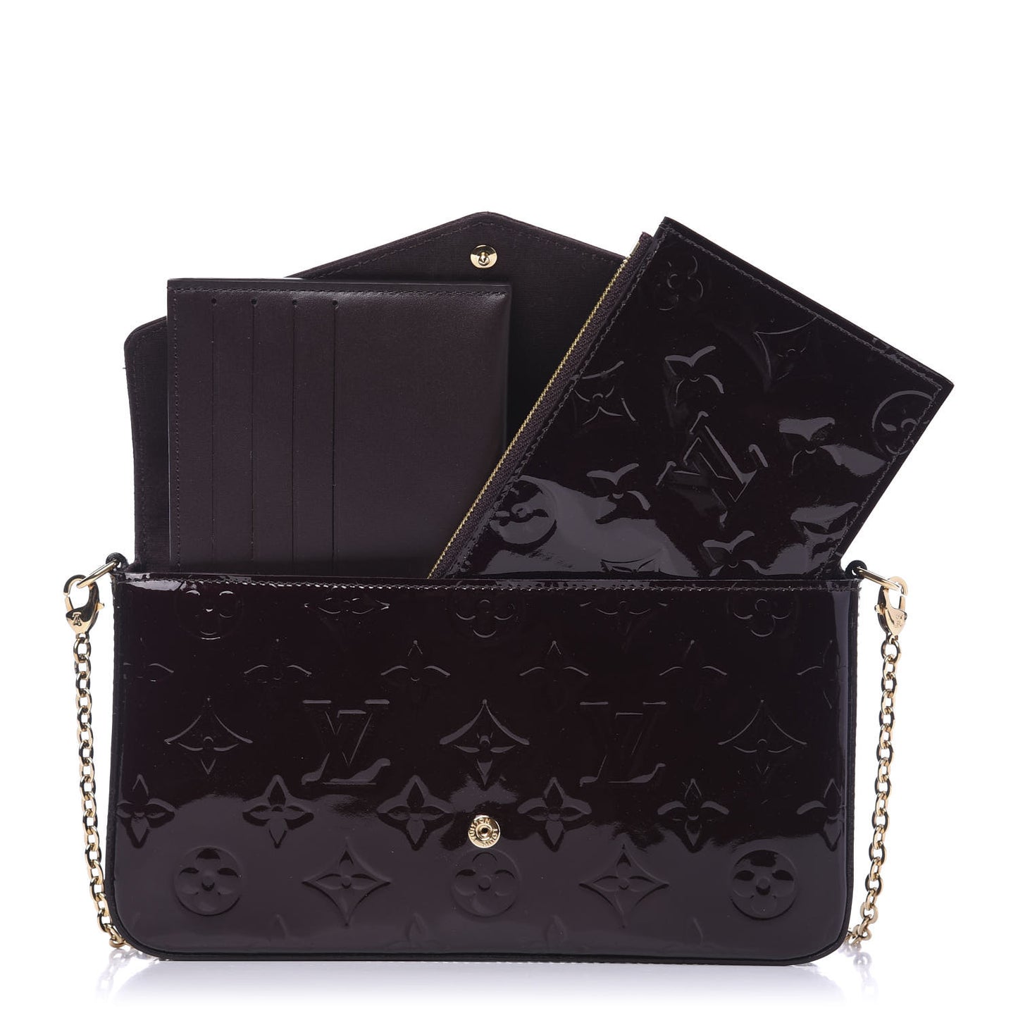 Vernis Pochette Felicie Chain Wallet Amarante