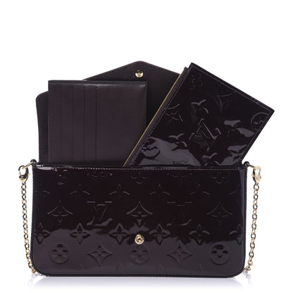 Louis Vuitton Vernis Pochette Felicie Chain Wallet Amarante 6 of 9