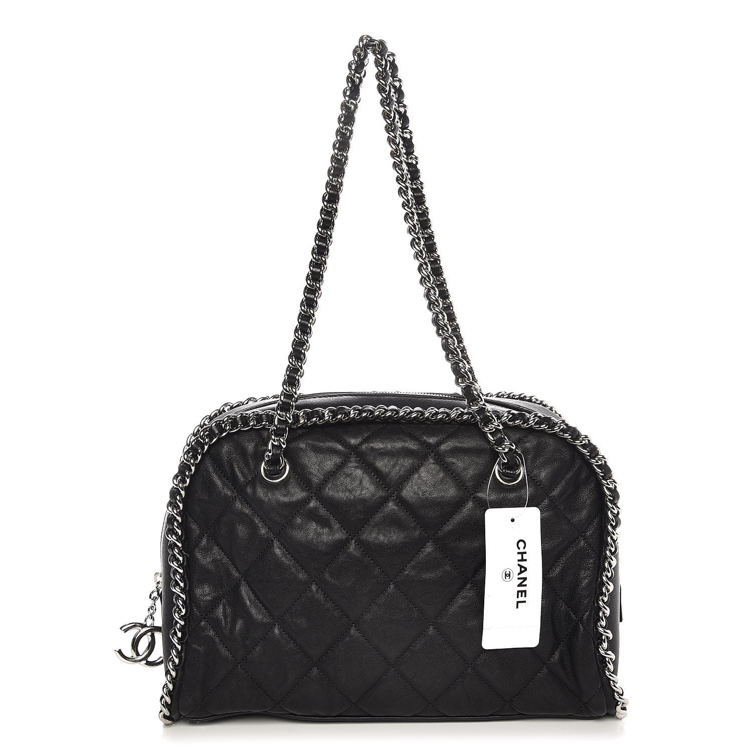 Chanel Calfskin Chain Around Bowler Black 1 of 8