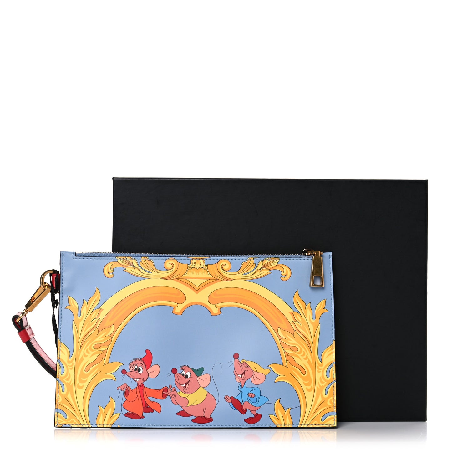 X DISNEY Nappa Cinderella Print Zip Pouch Blue Multicolor
