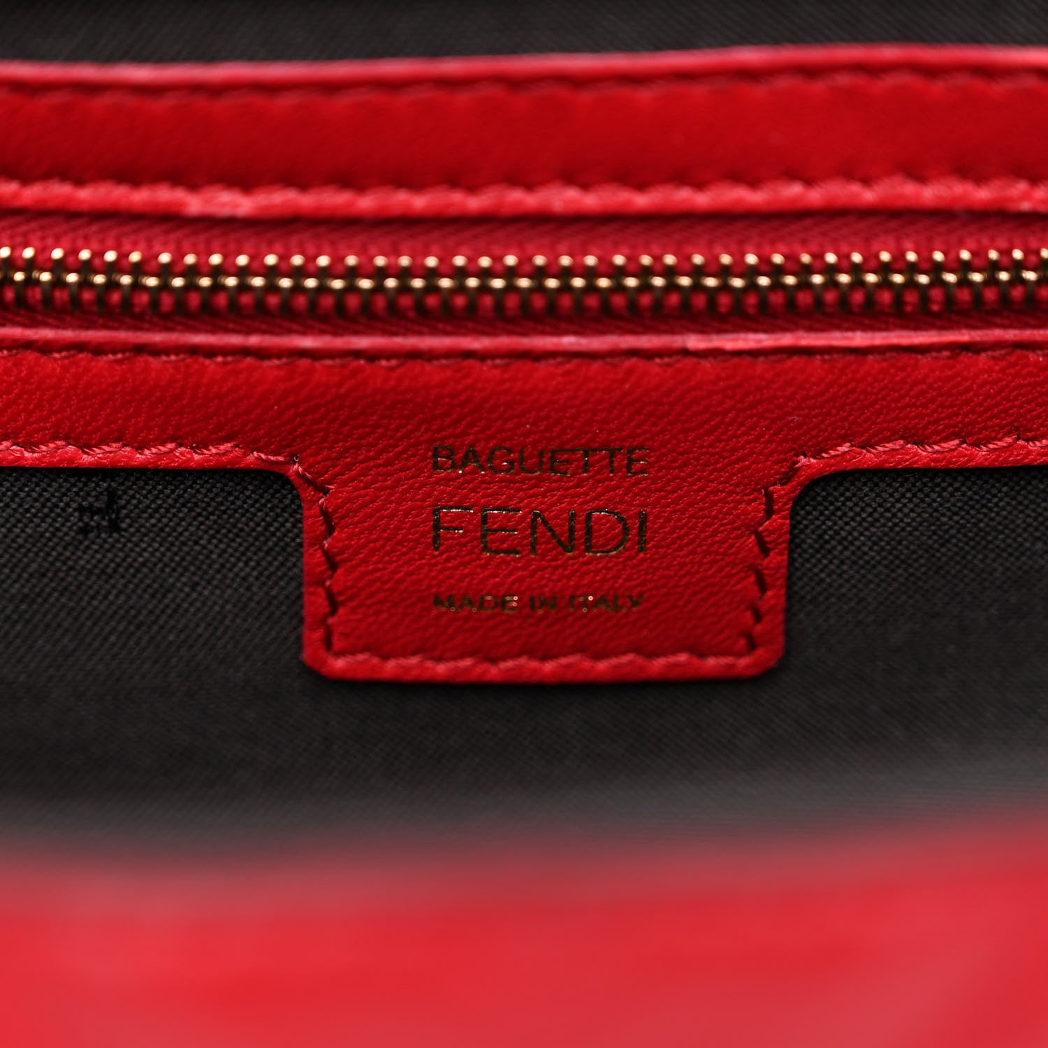 Fendi Nappa FF 1974 Embossed Baguette Fragola 6 of 10