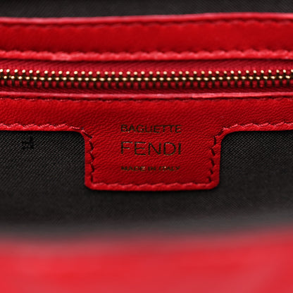 Fendi Nappa FF 1974 Embossed Baguette Fragola 6 of 10