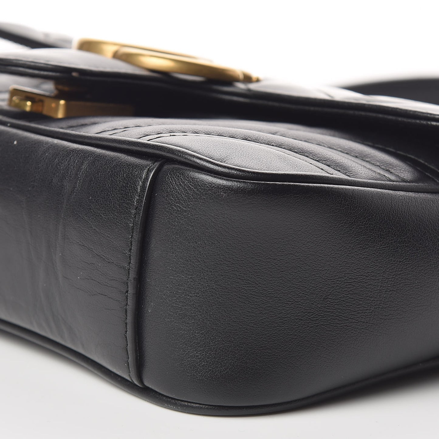 Calfskin Matelasse Mini GG Marmont Shoulder Bag Black