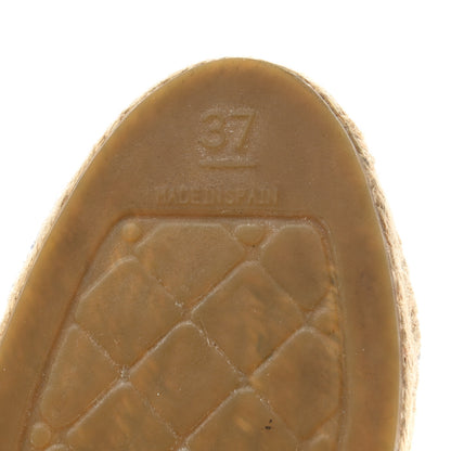 Chanel Toile Sequin CC Espadrilles 37 Beige Black 6 of 9