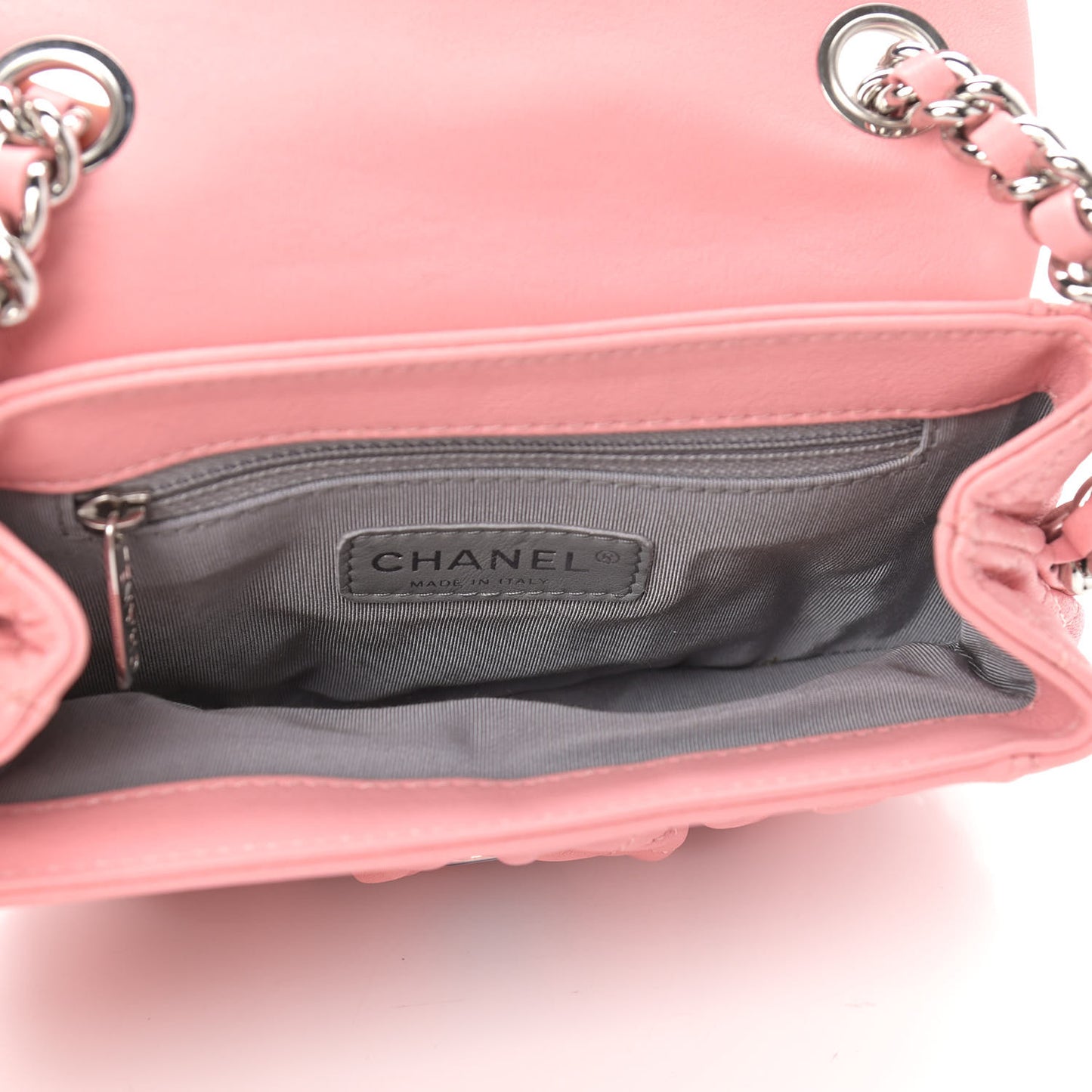 Washed Lambskin Quilted Mini Chain Around Messenger Pink