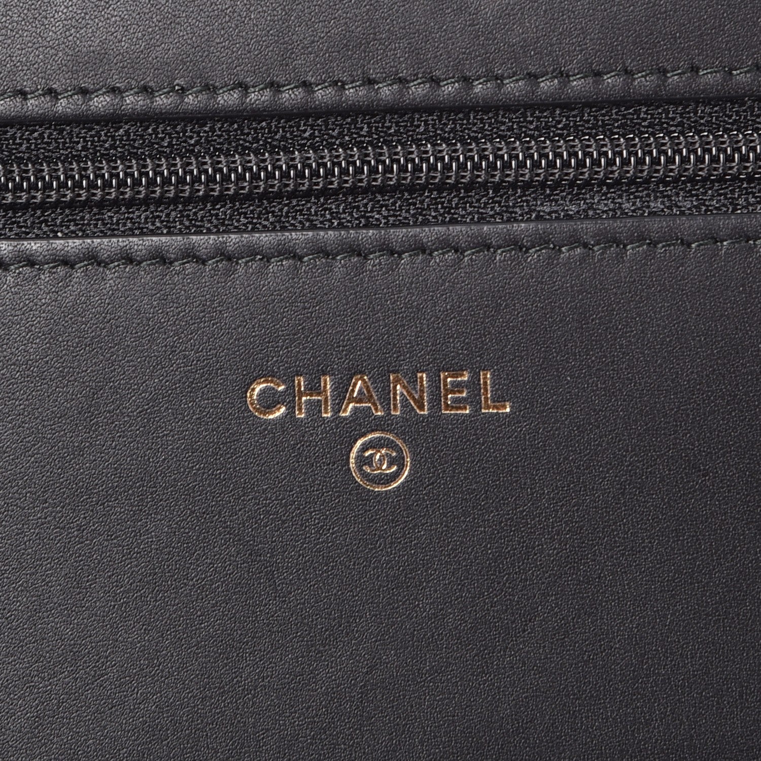 Chanel Calfskin Caviar Chevron Quilted Mixed Boy Wallet On Chain WOC Black 6 of 10