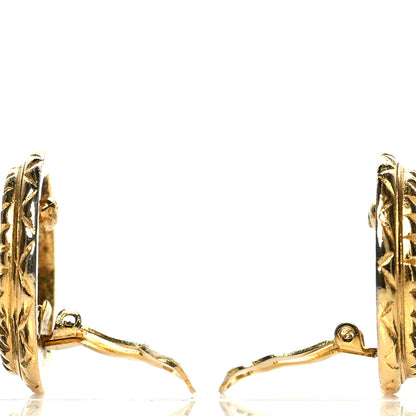 Chanel Metal CC Button Clip On Earrings Gold 3 of 4