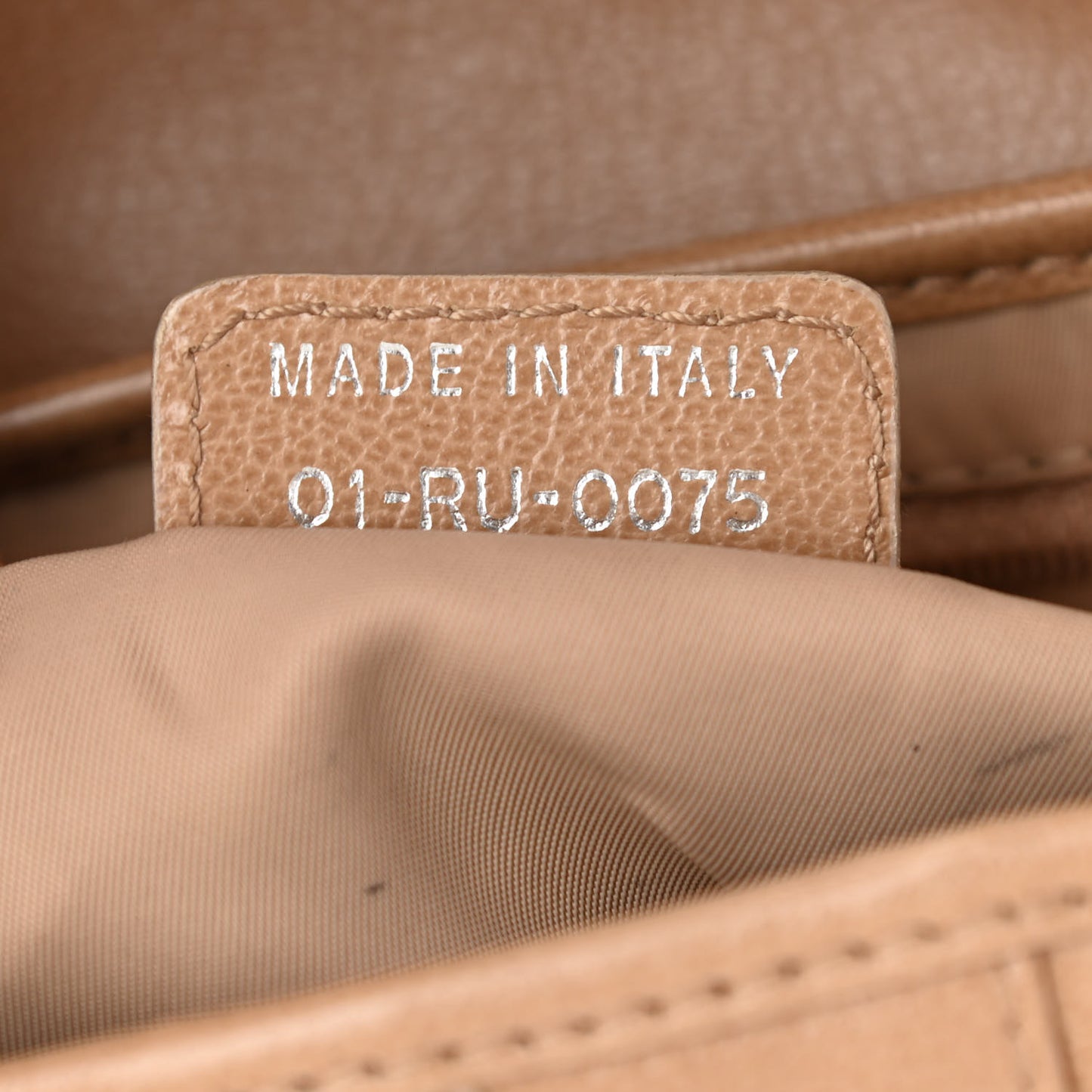 Grained Calfskin Saddle Bag Beige
