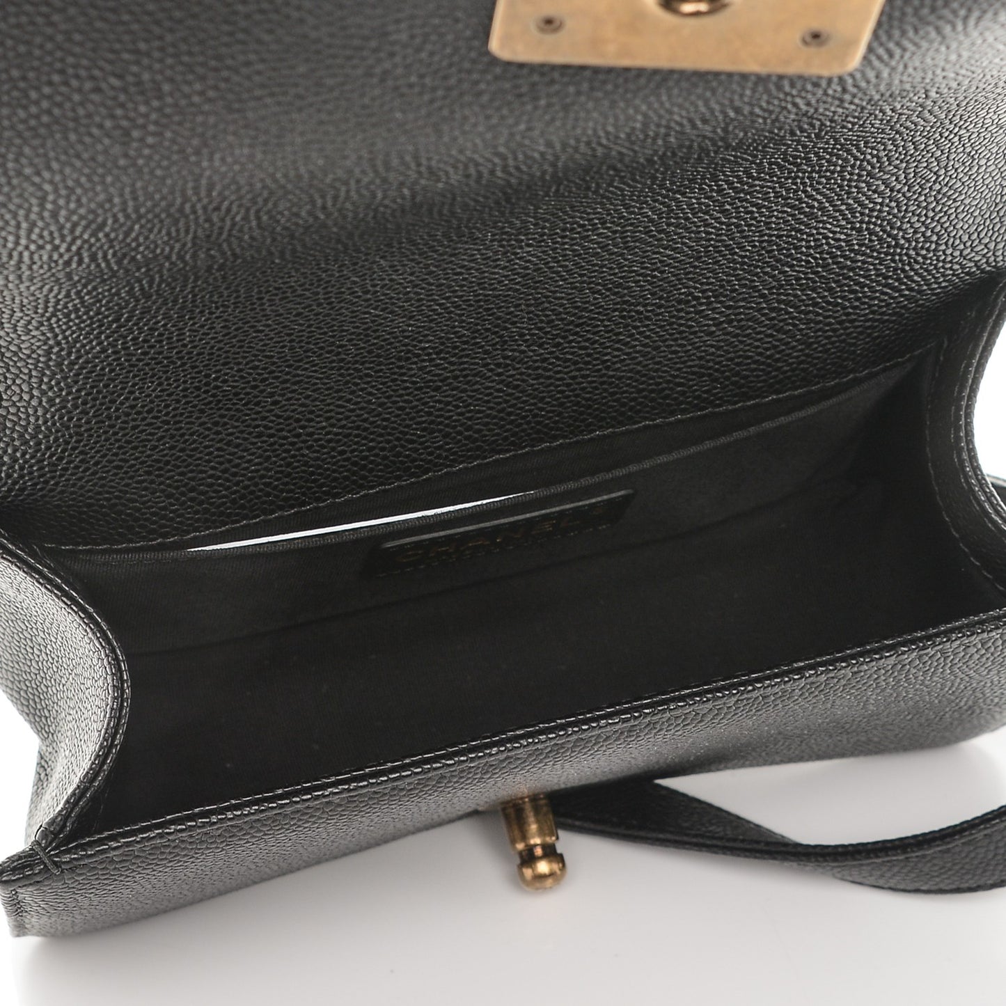 Caviar Quilted Small Boy Flap Black