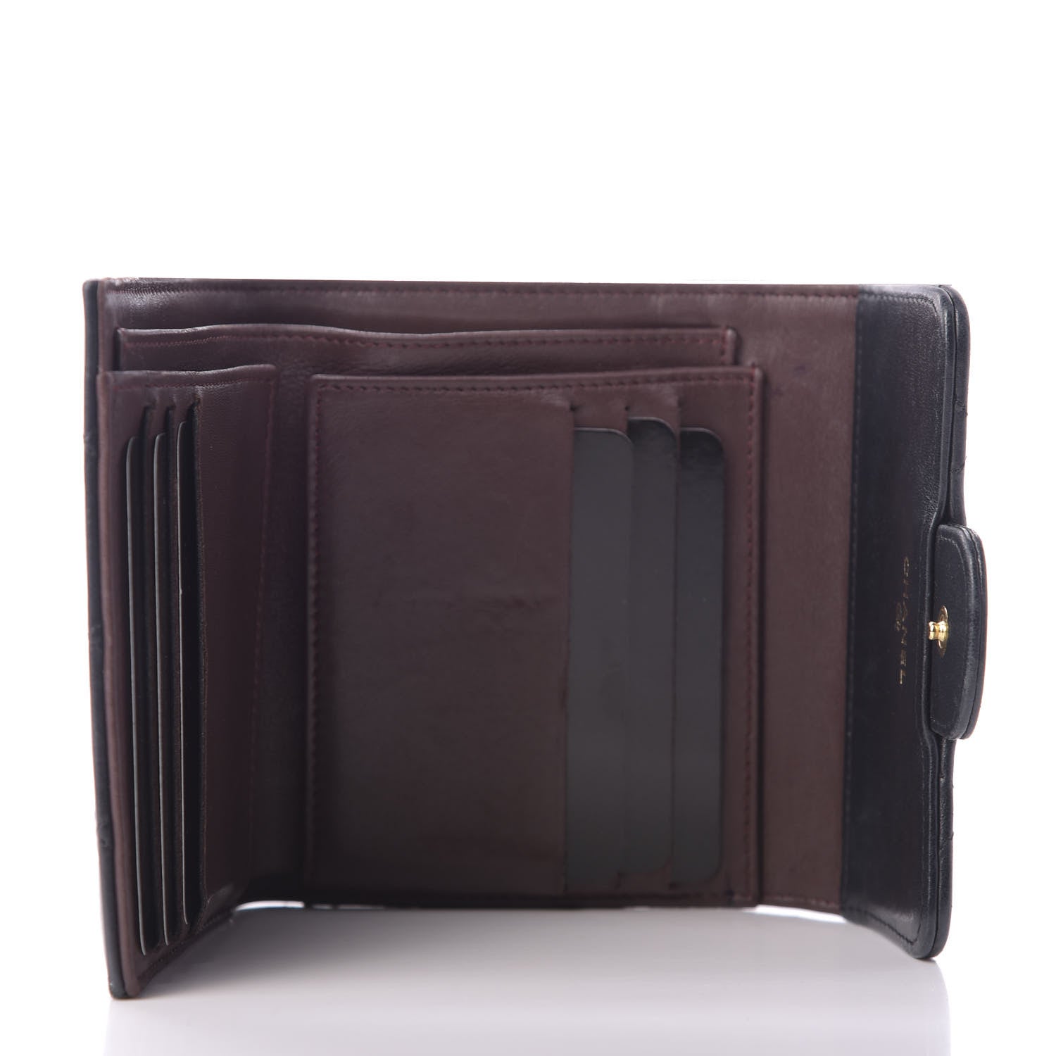 Chanel Lambskin Quilted Compact Flap Wallet Black 5 of 9