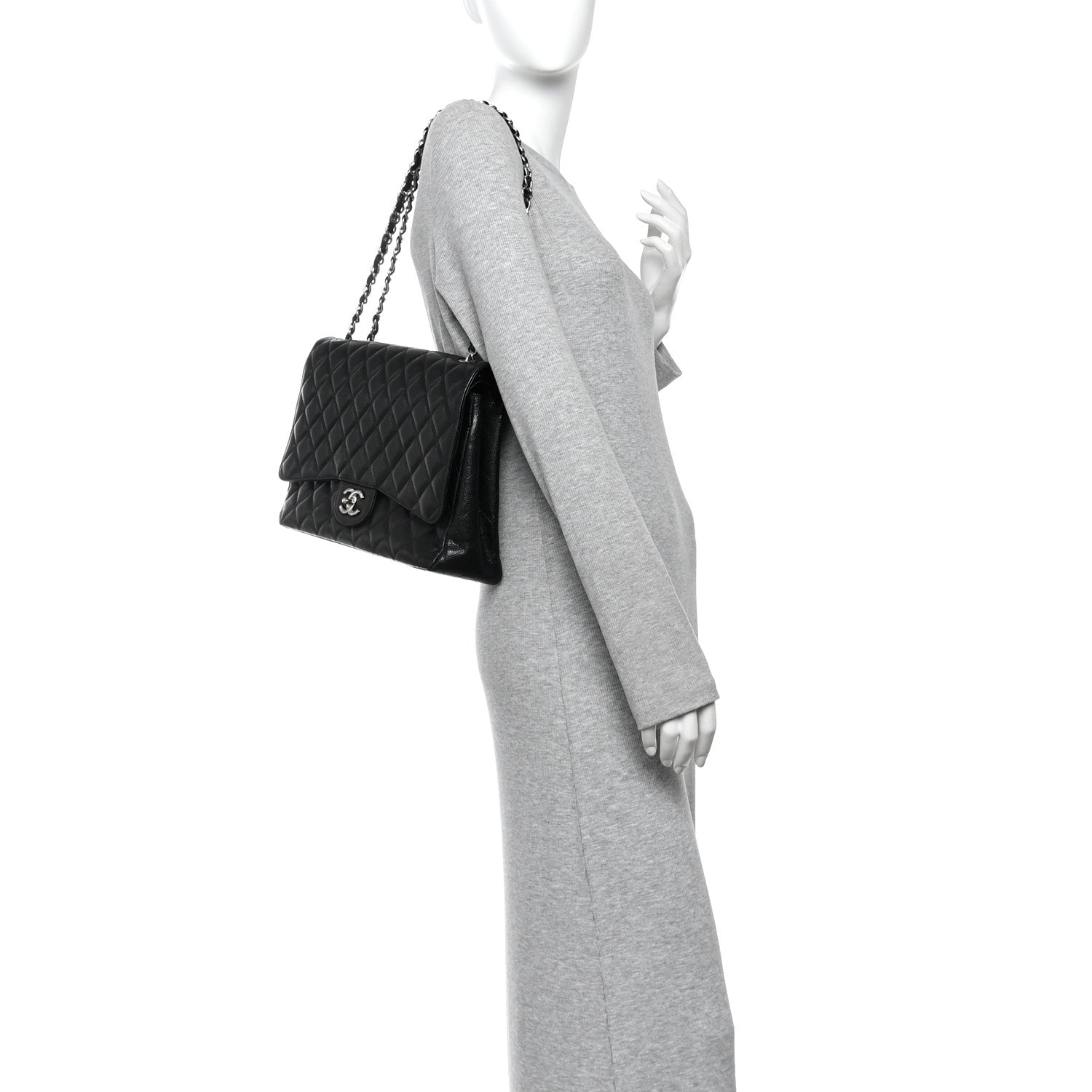 Chanel Caviar Quilted Maxi Double Flap Black 2 of 10
