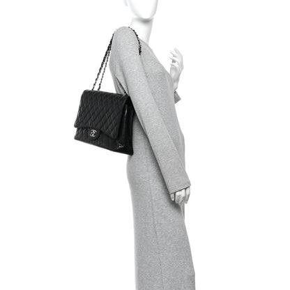 Chanel Caviar Quilted Maxi Double Flap Black 2 of 10