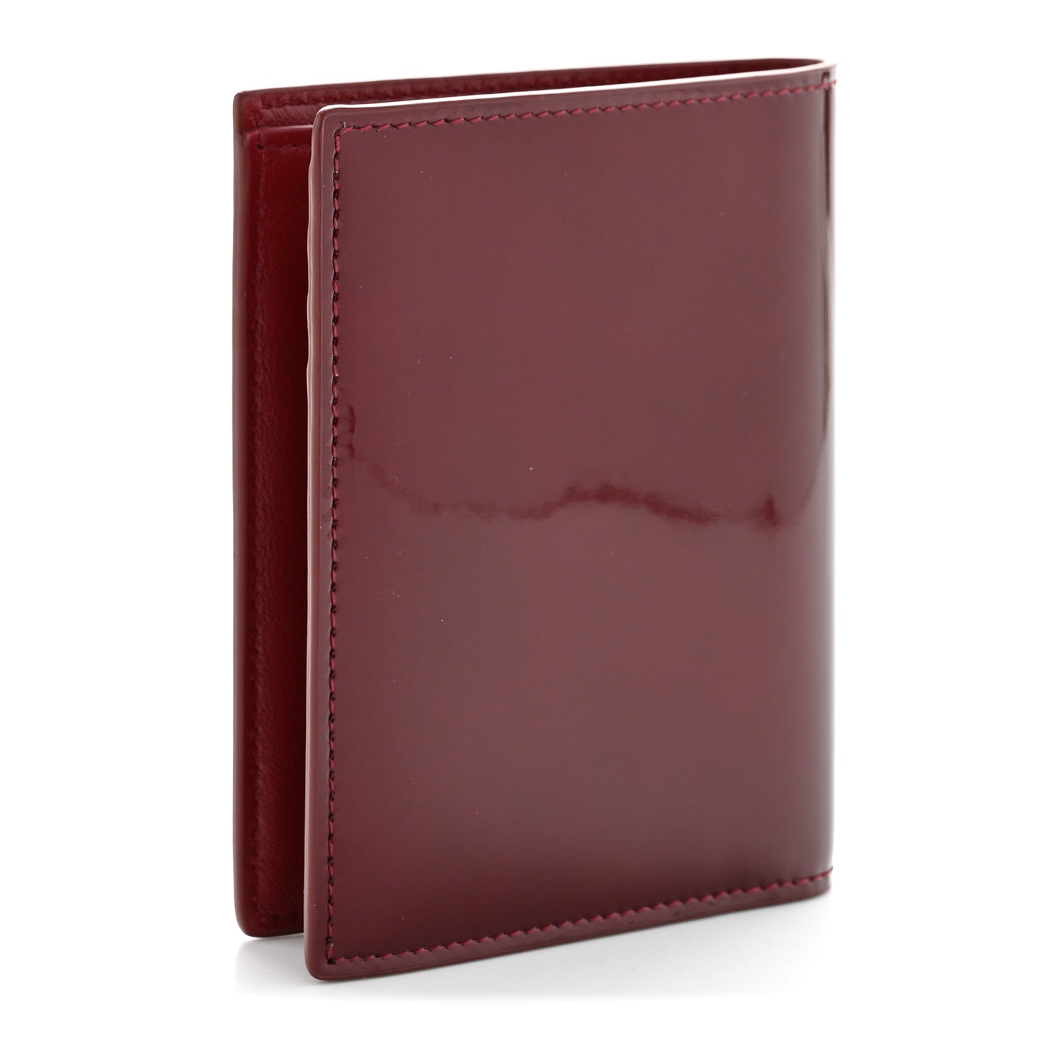 Saint Laurent Patent Calfskin Credit Card Wallet Bordeaux 3 of 8