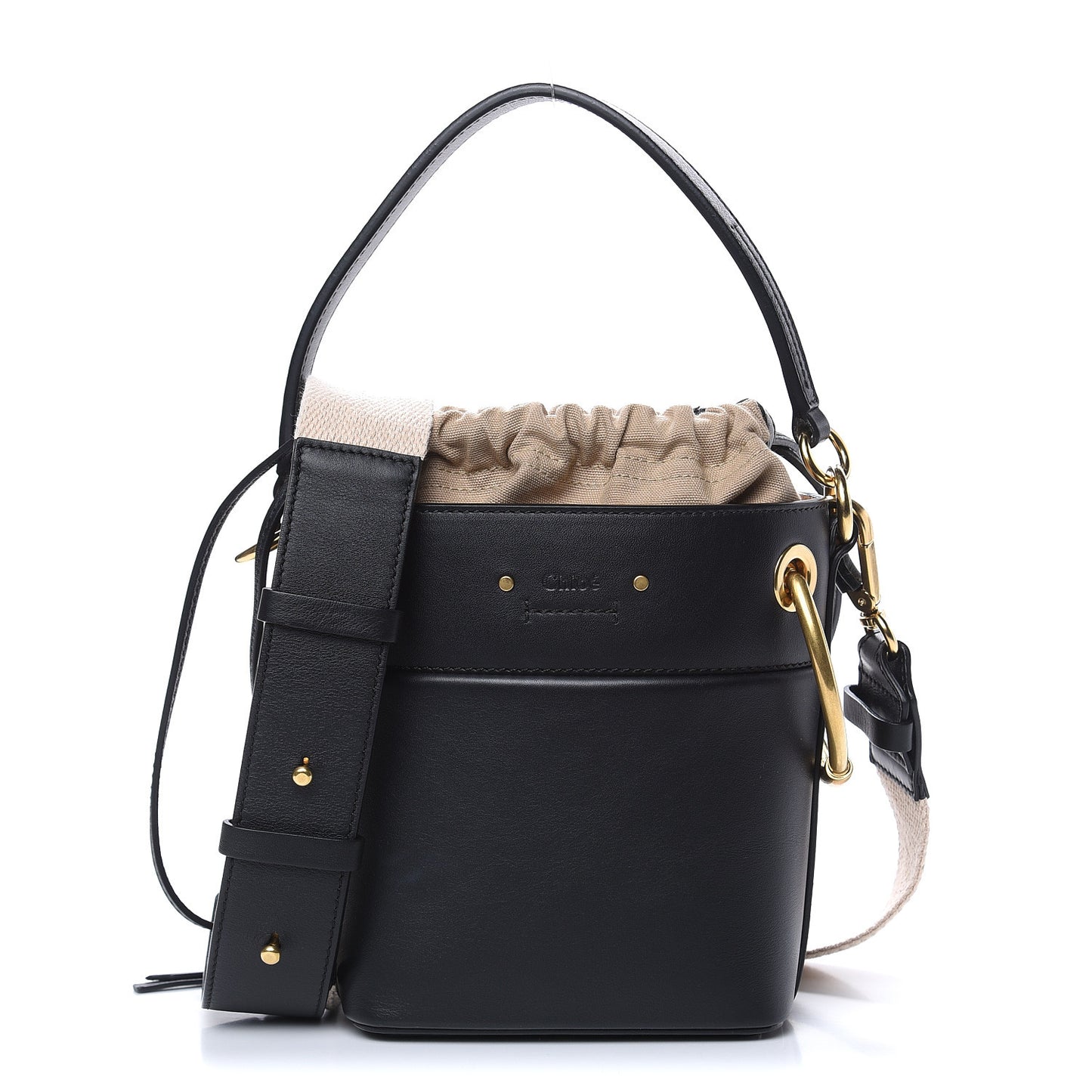 Smooth Calfskin Mini Roy Bucket Bag Black
