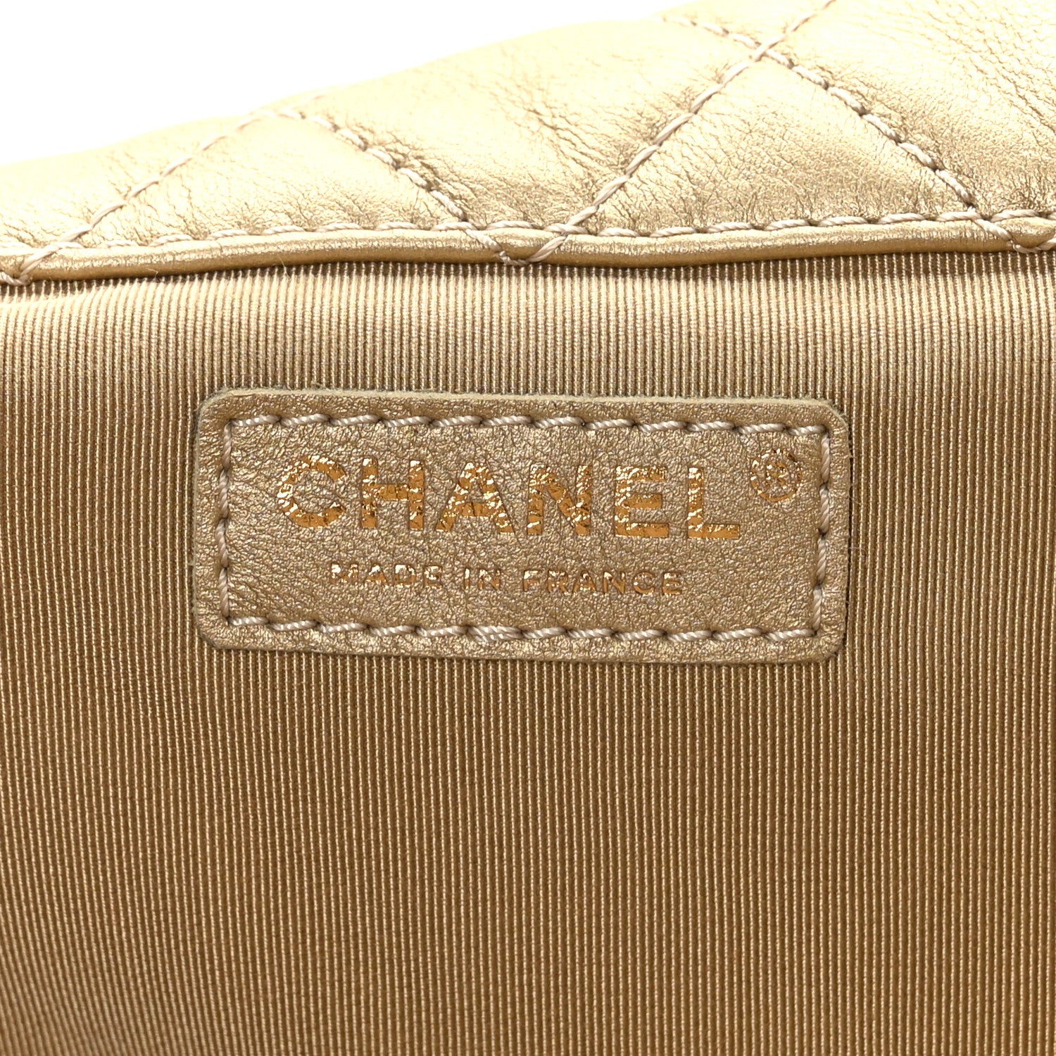 Chanel Metallic Calfskin Quilted Small XXL Travel Flap Bag Gold 8 of 12