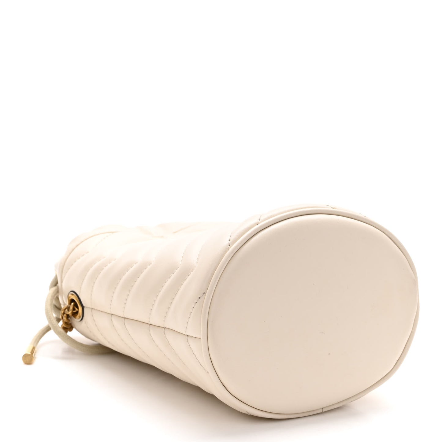 Calfskin Matelasse Mini GG Marmont 2.0 Bucket Bag White