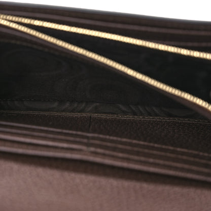 Gucci GG Supreme Monogram Textured Dollar Calfskin Blondie Continental Chain Wallet Beige Ebony New Acero 5 of 14