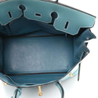 Hermes Courchevel Birkin 35 Blue Jean 5 of 11