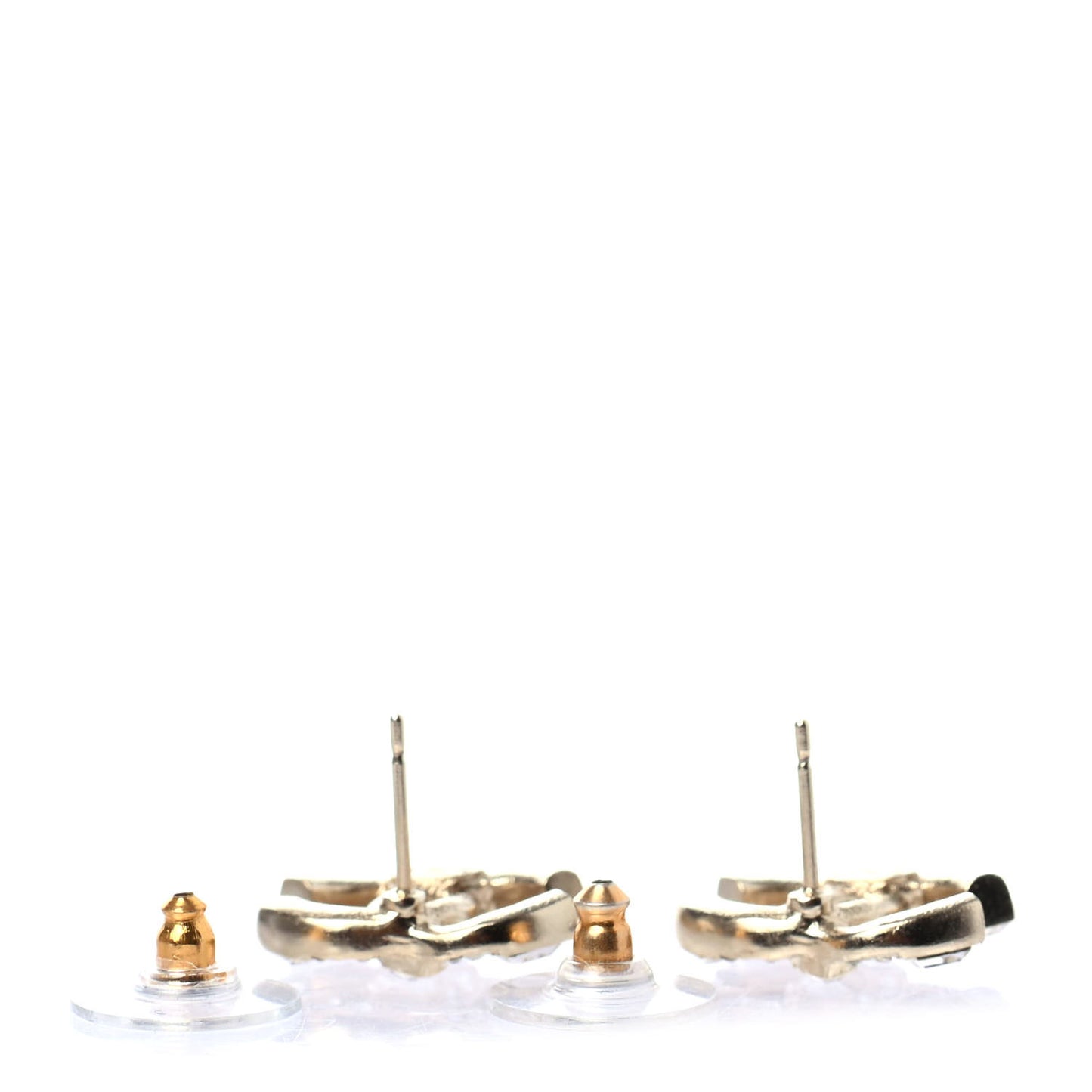 Crystal Baguette CC Earrings Gold