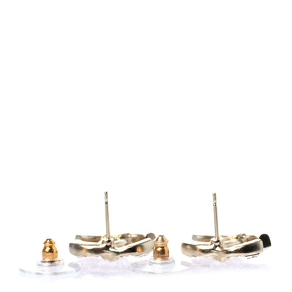 Chanel Crystal Baguette CC Earrings Gold 4 of 4
