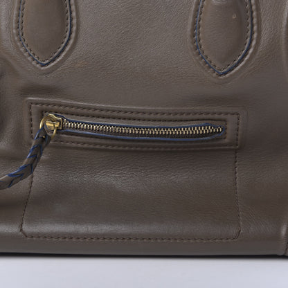 Celine Supple Calfskin Medium Phantom Luggage Khaki Cobalt Trim 17 of 32