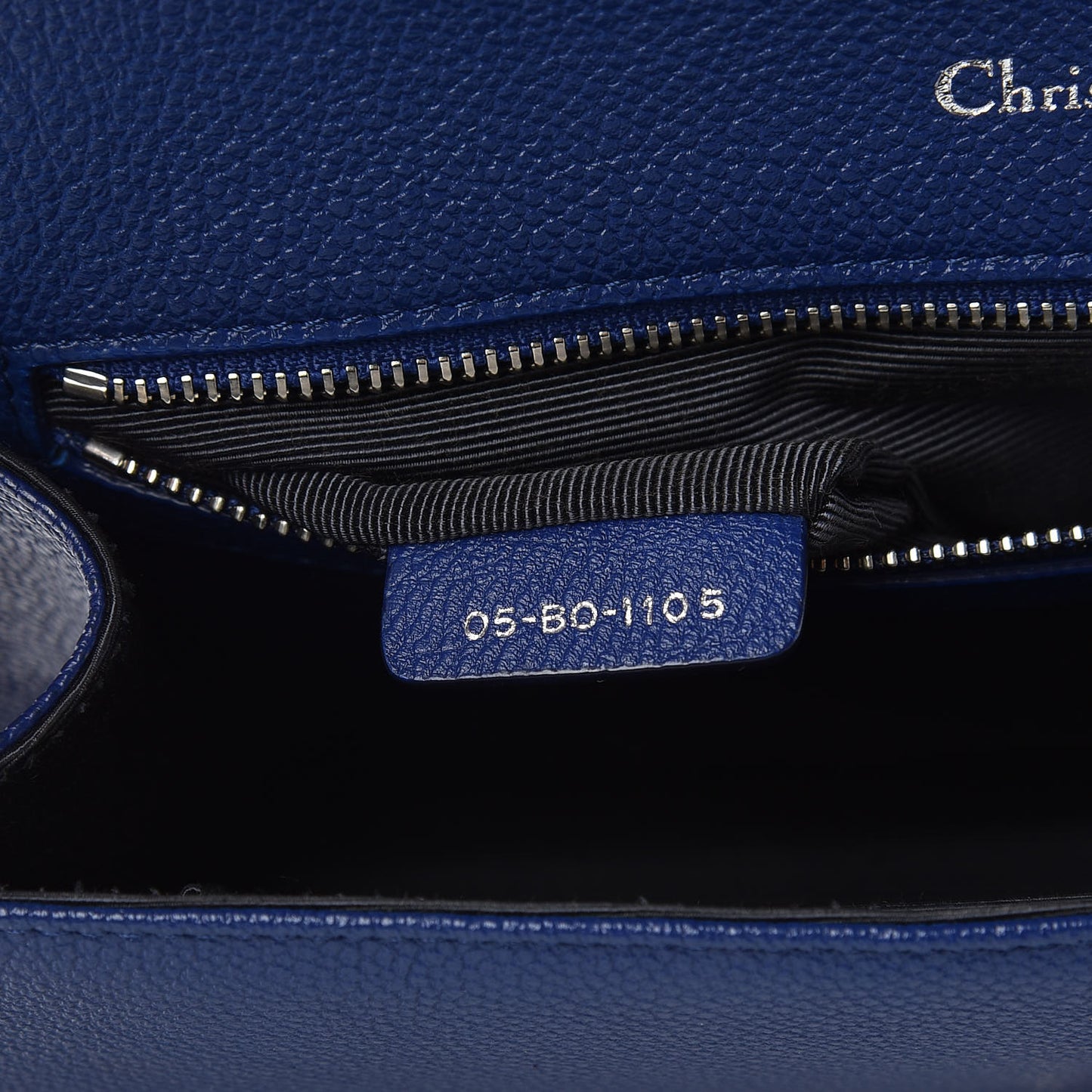 Grained Calfskin Medium Diorama Flap Bag Bleu De Minuit