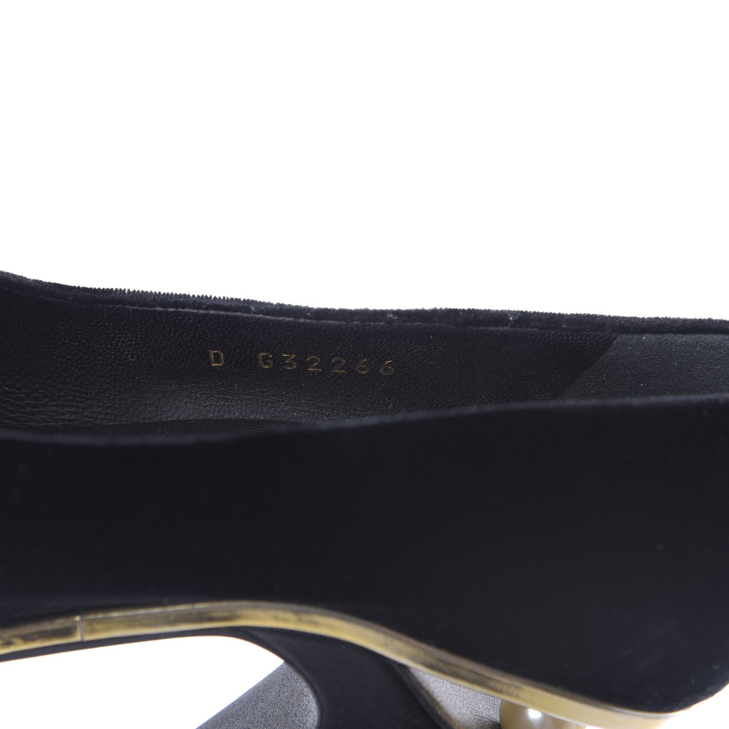 Chanel Velvet Satin Cap Toe Pearl Pumps 38 Black 10 of 15