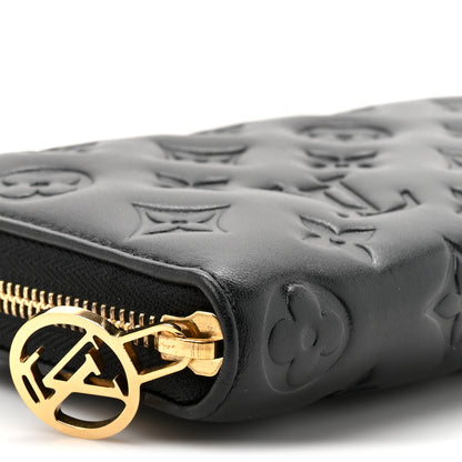 Louis Vuitton Lambskin Embossed Monogram Coussin Zippy Wallet Black 9 of 9