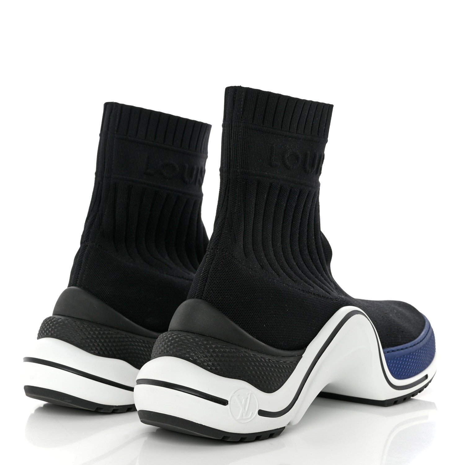 Louis Vuitton Stretch Textile LV Archlight Sneaker Boots 41 Black Blue 4 of 8
