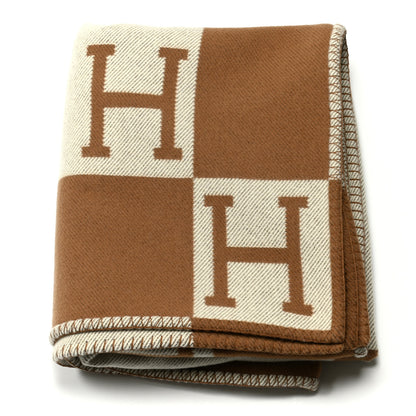 Hermes Wool Cashmere Avalon Blanket Ecru Camel 1 of 3