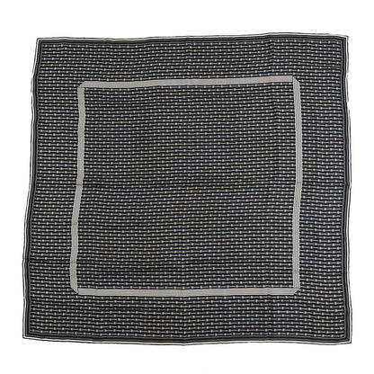 Chanel Silk CC Logo Scarf Black White 1 of 3