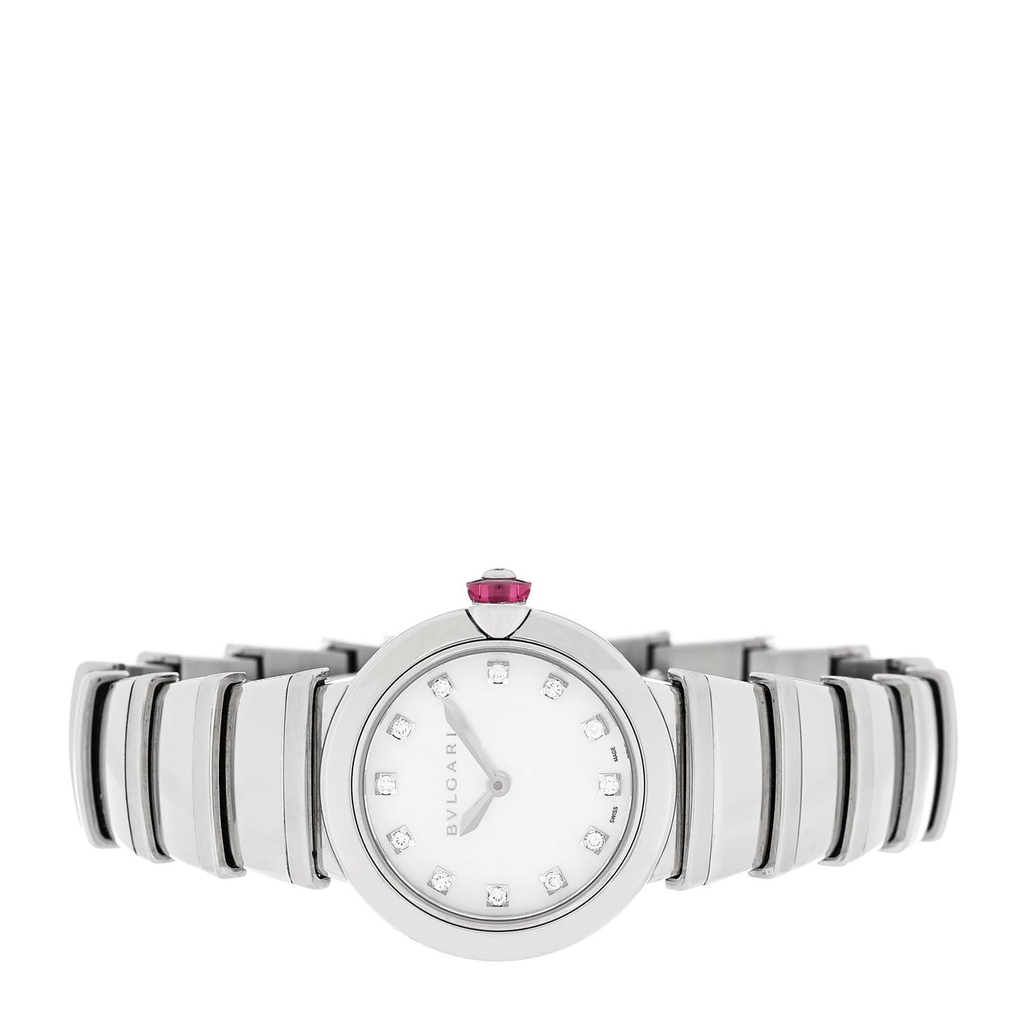 Stainless Steel Diamond Mother of Pearl 28mm Lucea Quartz Watch