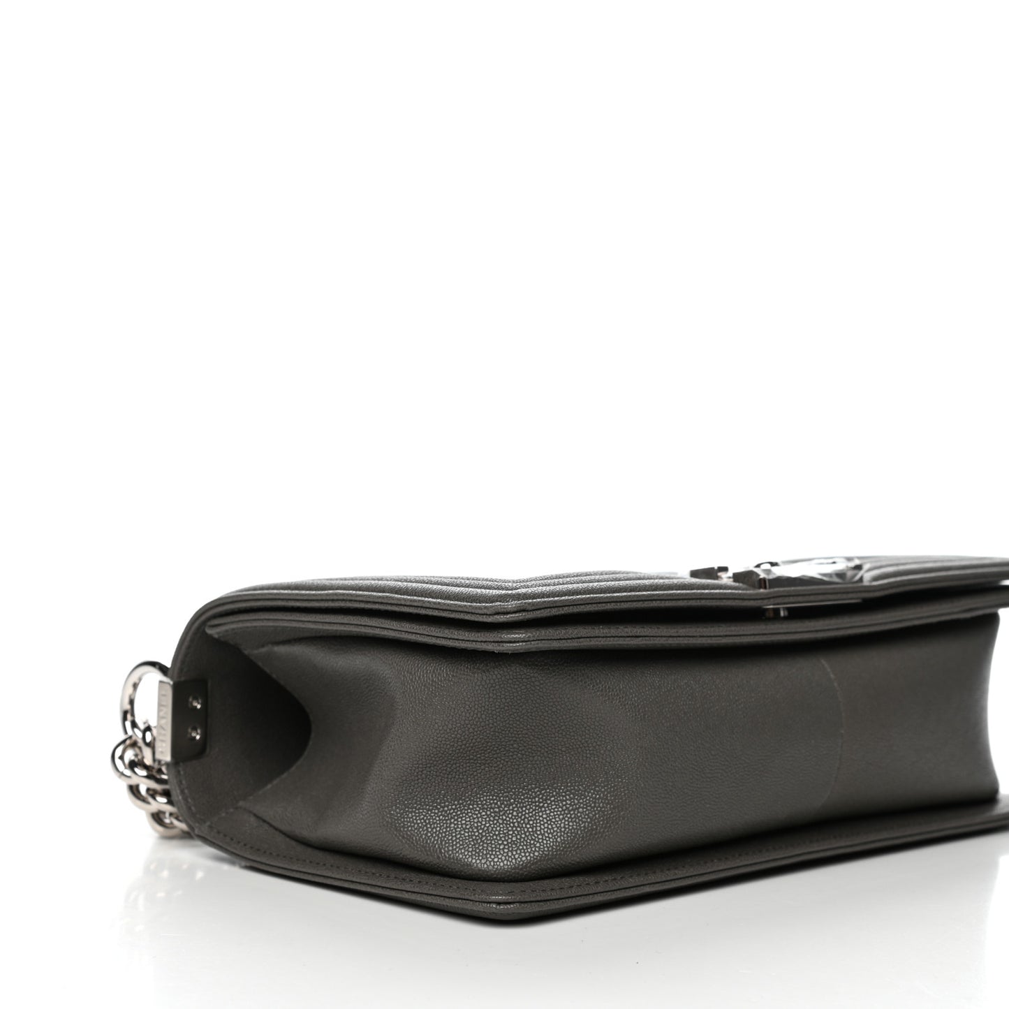 Caviar Quilted Medium Boy Flap Grey